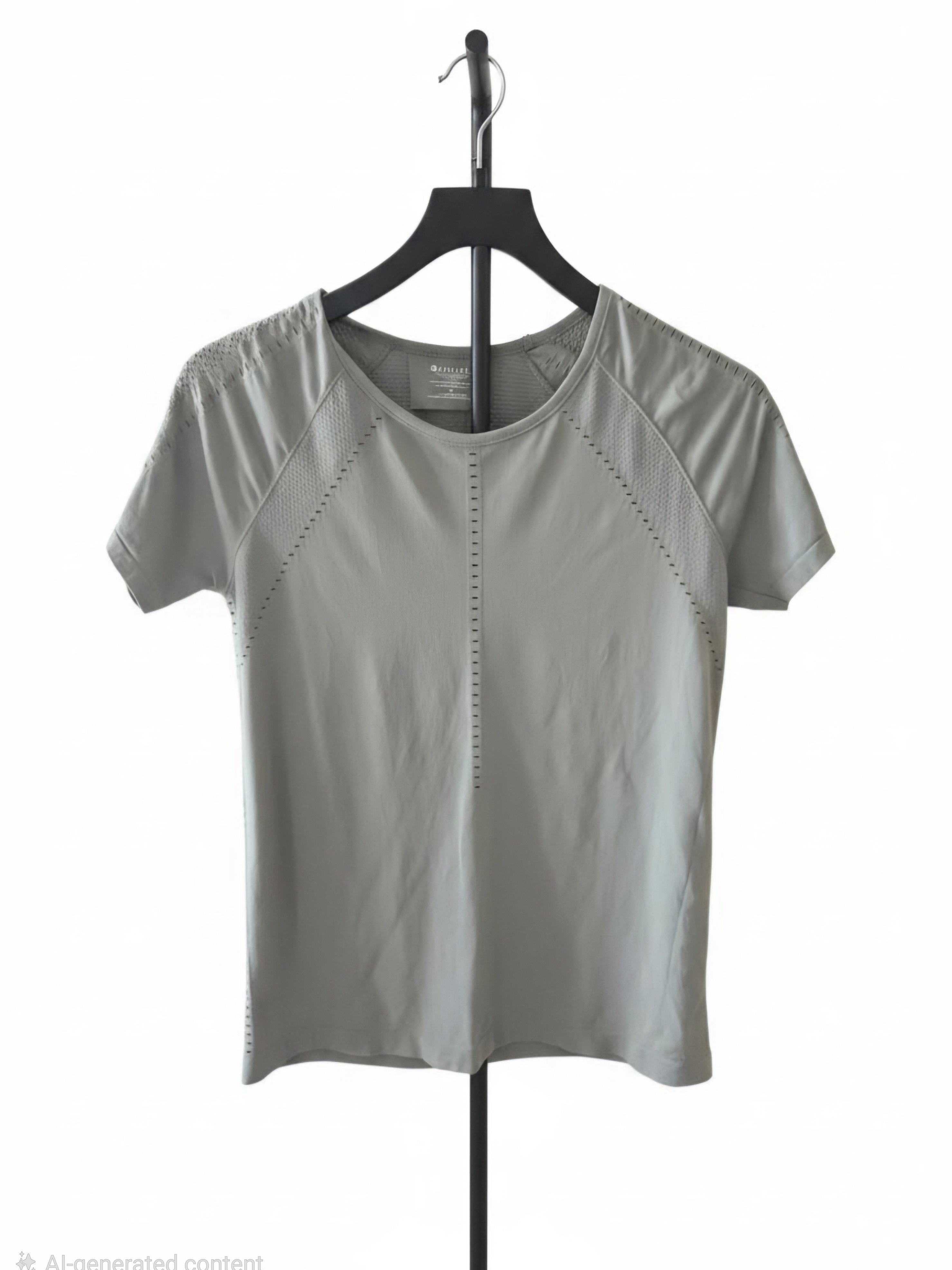 Athleta Army Green Short Sleeve Performance Tee With Vent Detailing